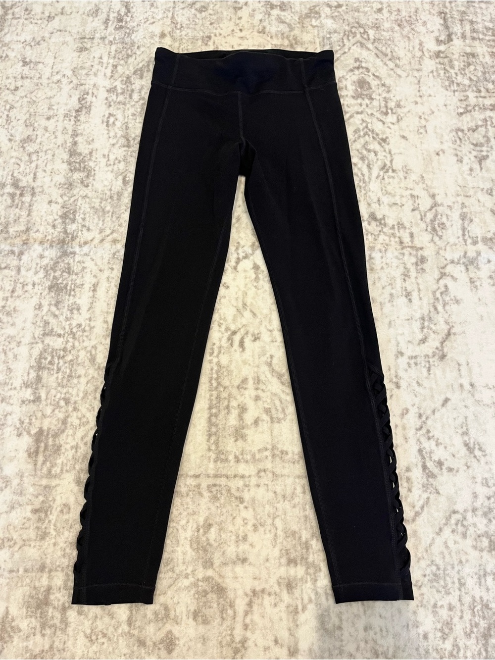 Athleta Girl Black Leggings with Braid Detail | Size Large (12) Black